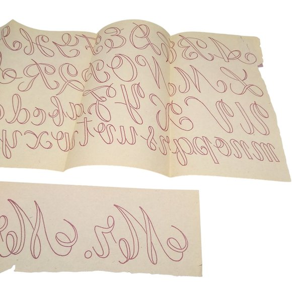 Vintage Monogram Transfer Patterns, MCM Workbasket Iron On Transfers, 1960s His - Picture 2 of 3